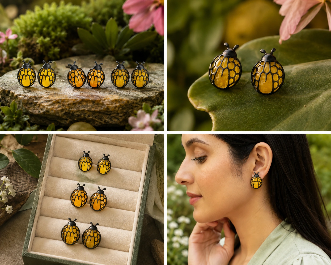 Pendientes de mariquita de la colección Garden de PoisonLily